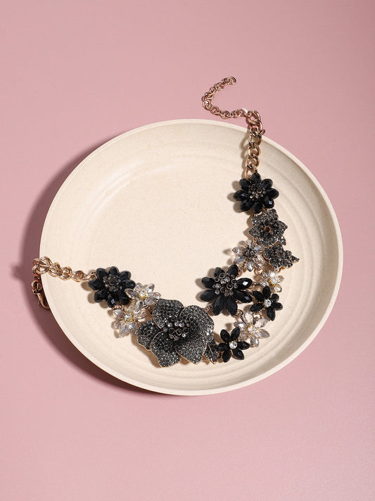 Gold Plated Designer Stone Party Necklace For Women