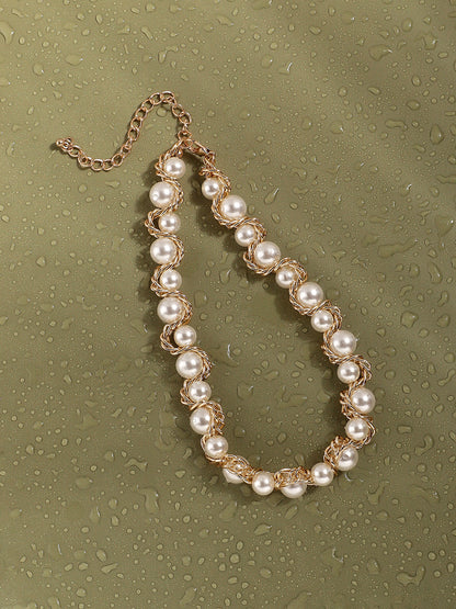 GOLD PLATED DESIGNER PARTY NECKLACE FOR WOMEN
