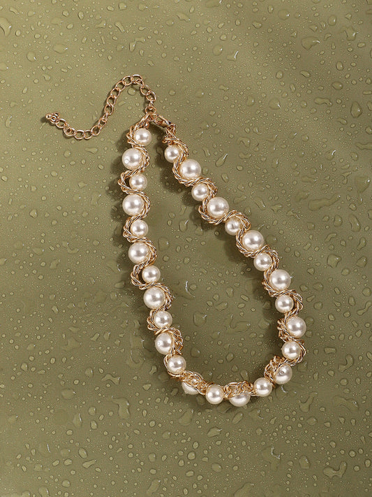 GOLD PLATED DESIGNER PARTY NECKLACE FOR WOMEN