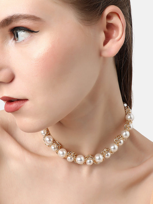 GOLD PLATED DESIGNER PARTY NECKLACE FOR WOMEN