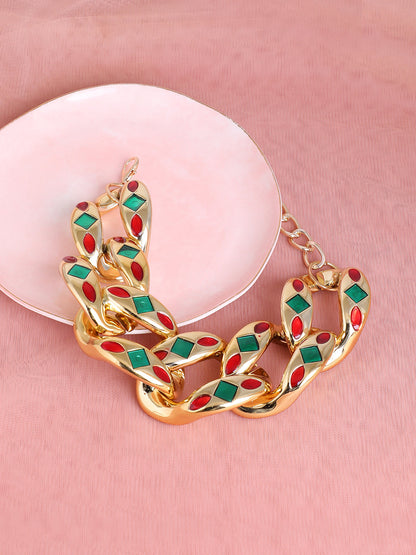 Gold Plated Designer Stone Party Necklace For Women