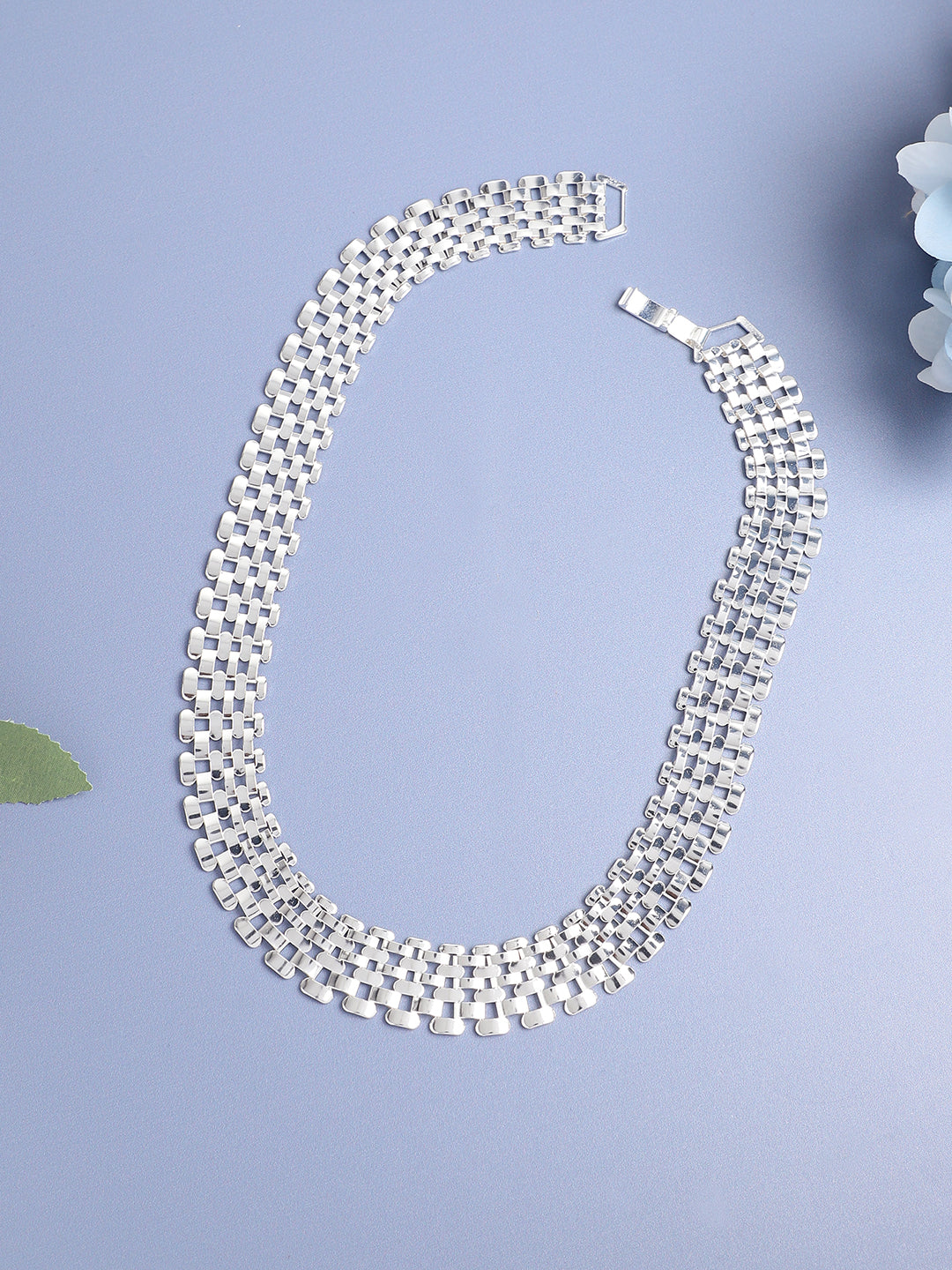 Silver Plated Designer Stone Party Necklace For Women