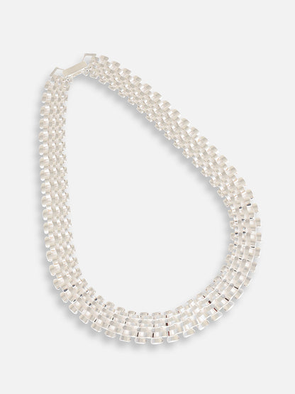 Silver Plated Designer Stone Party Necklace For Women