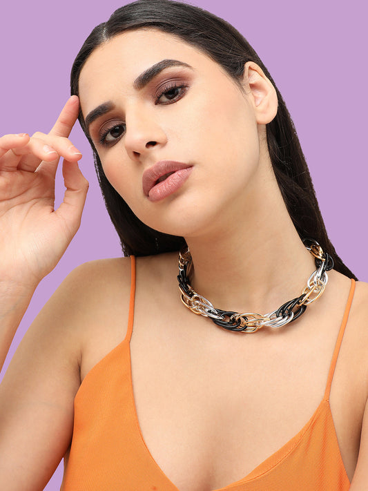 Silver Plated Designer Stone Party Necklace For Women