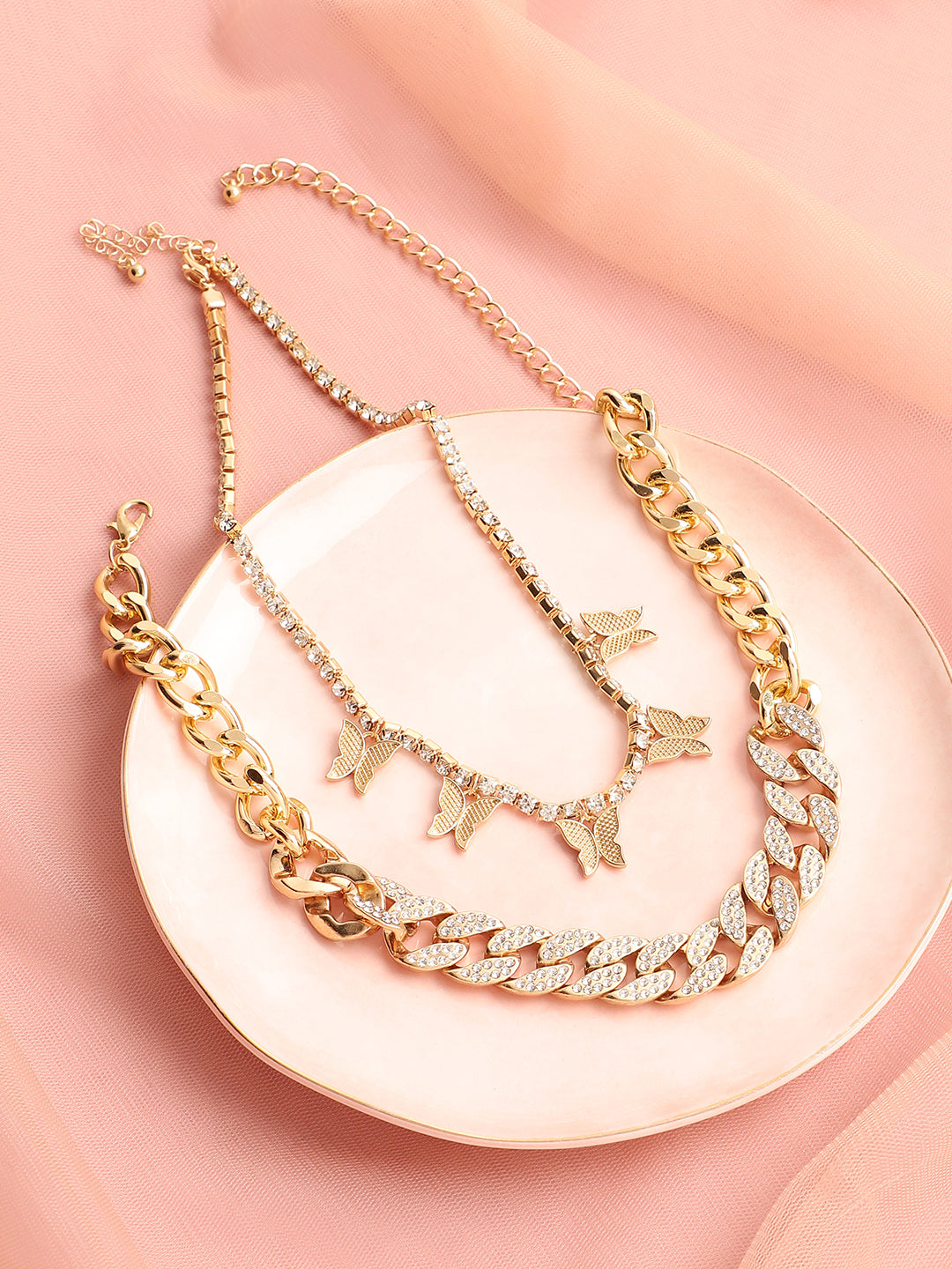 Gold Plated Designer Stone Casual Necklace For Women