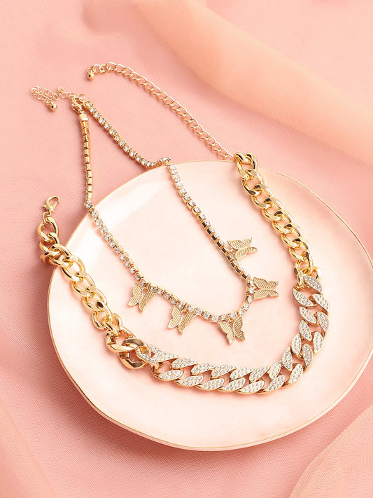 Gold Plated Designer Stone Casual Necklace For Women