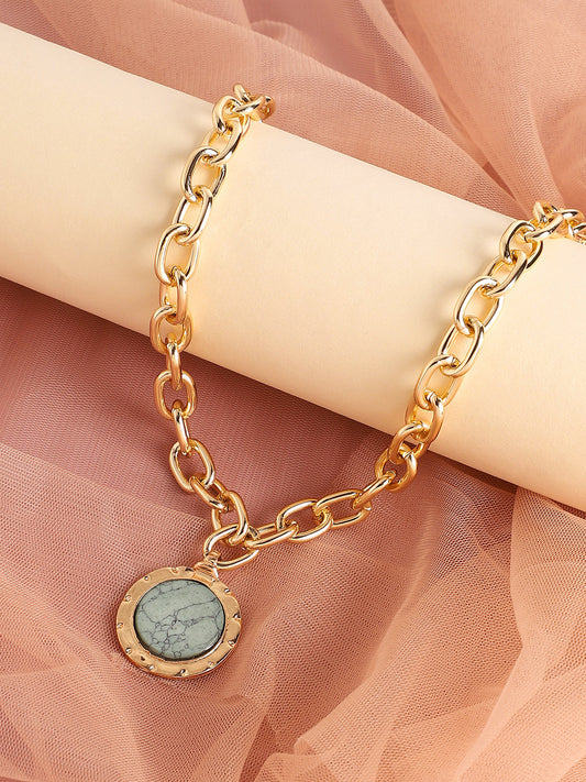 Gold Plated Designer Stone Casual Necklace For Women
