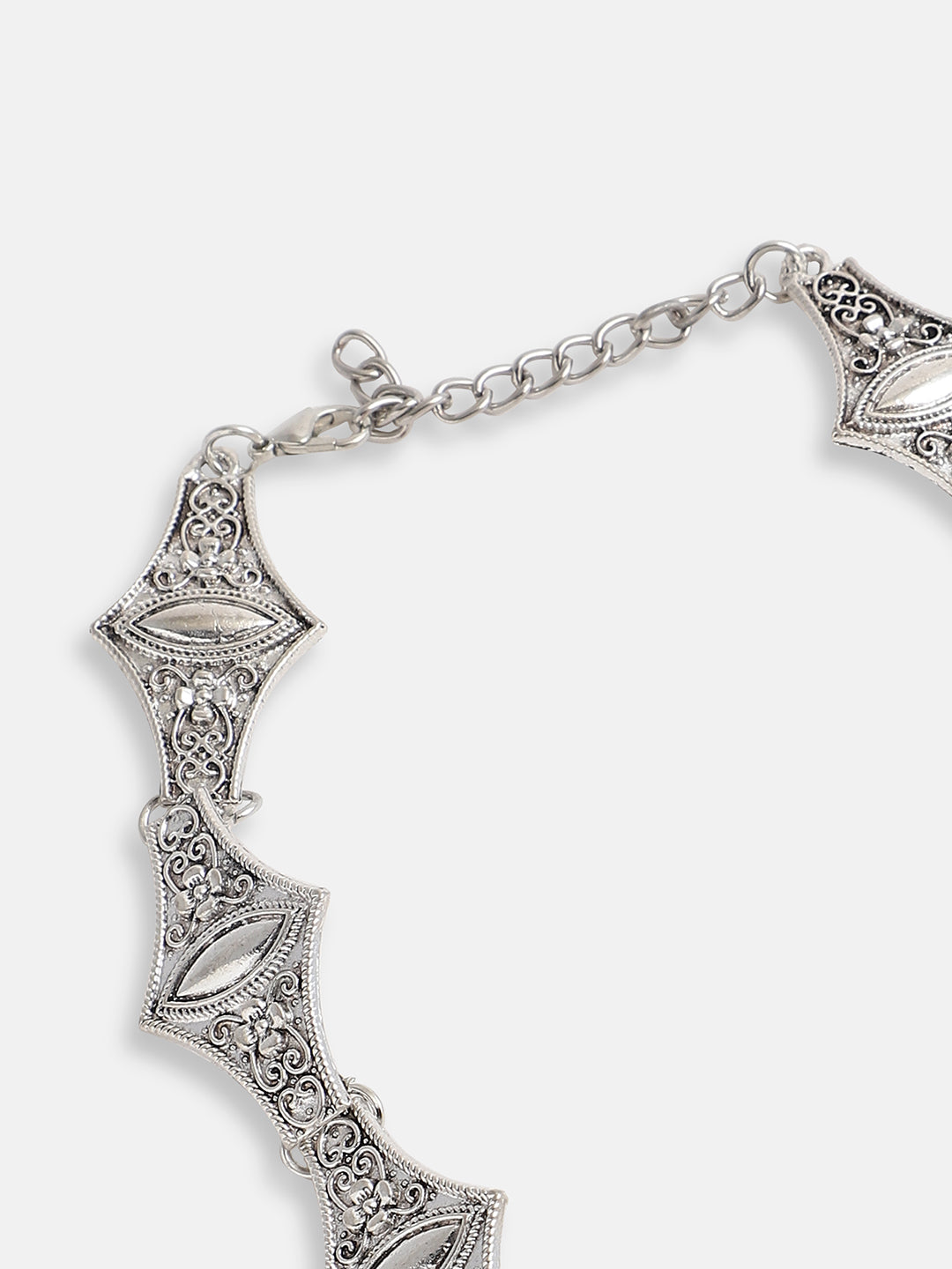 Silver Plated Designer Stone Party Necklace For Women