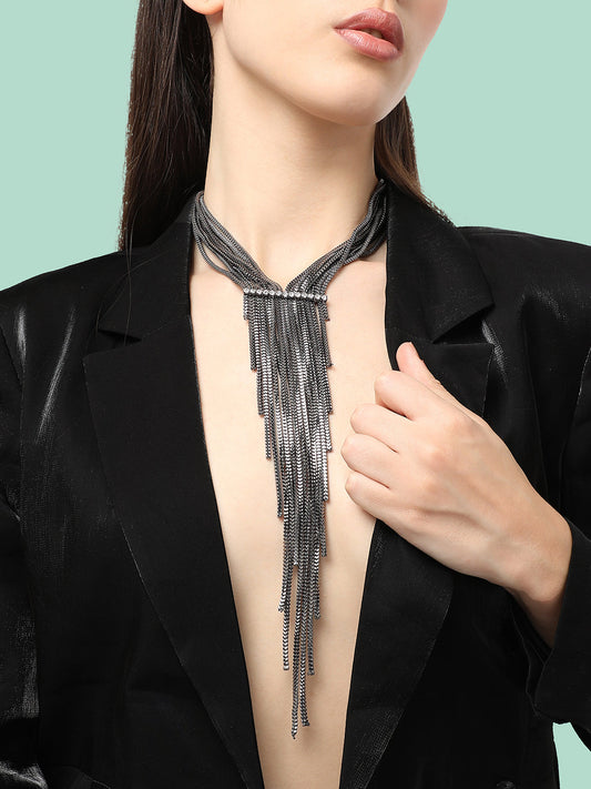 Silver Plated Designer Party Necklace For Women