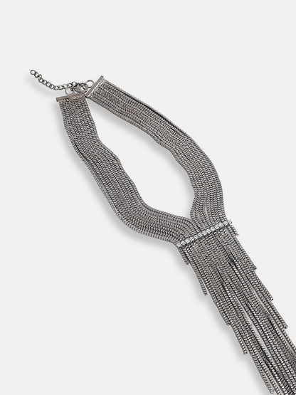 Silver Plated Designer Party Necklace For Women