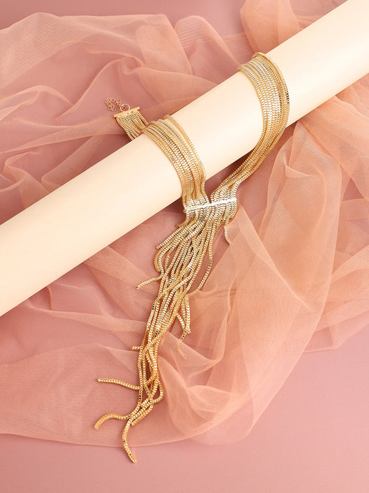 Gold Spaghetti Necklace For Women