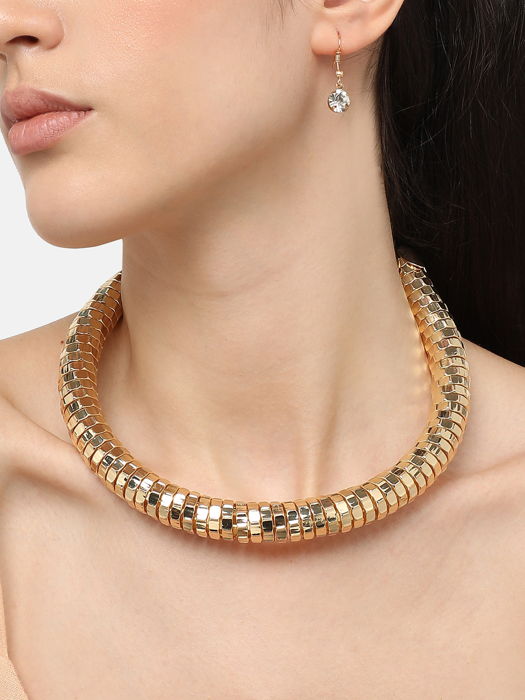 Gold Plated Designer Party Necklace and Earring Set For Women