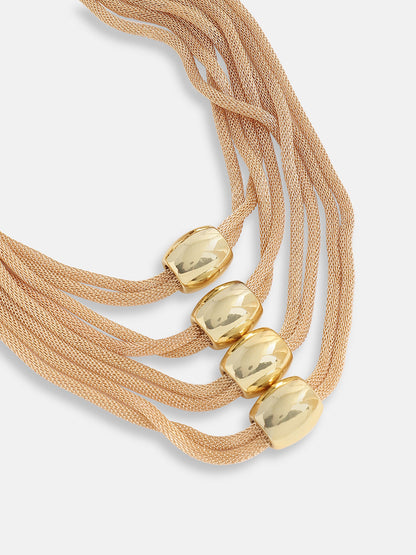 Gold Plated Designer Stone Party Necklace and Earring Set For Women