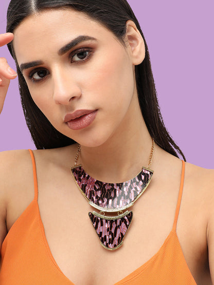 Gold Plated Designer Stone Party Necklace For Women