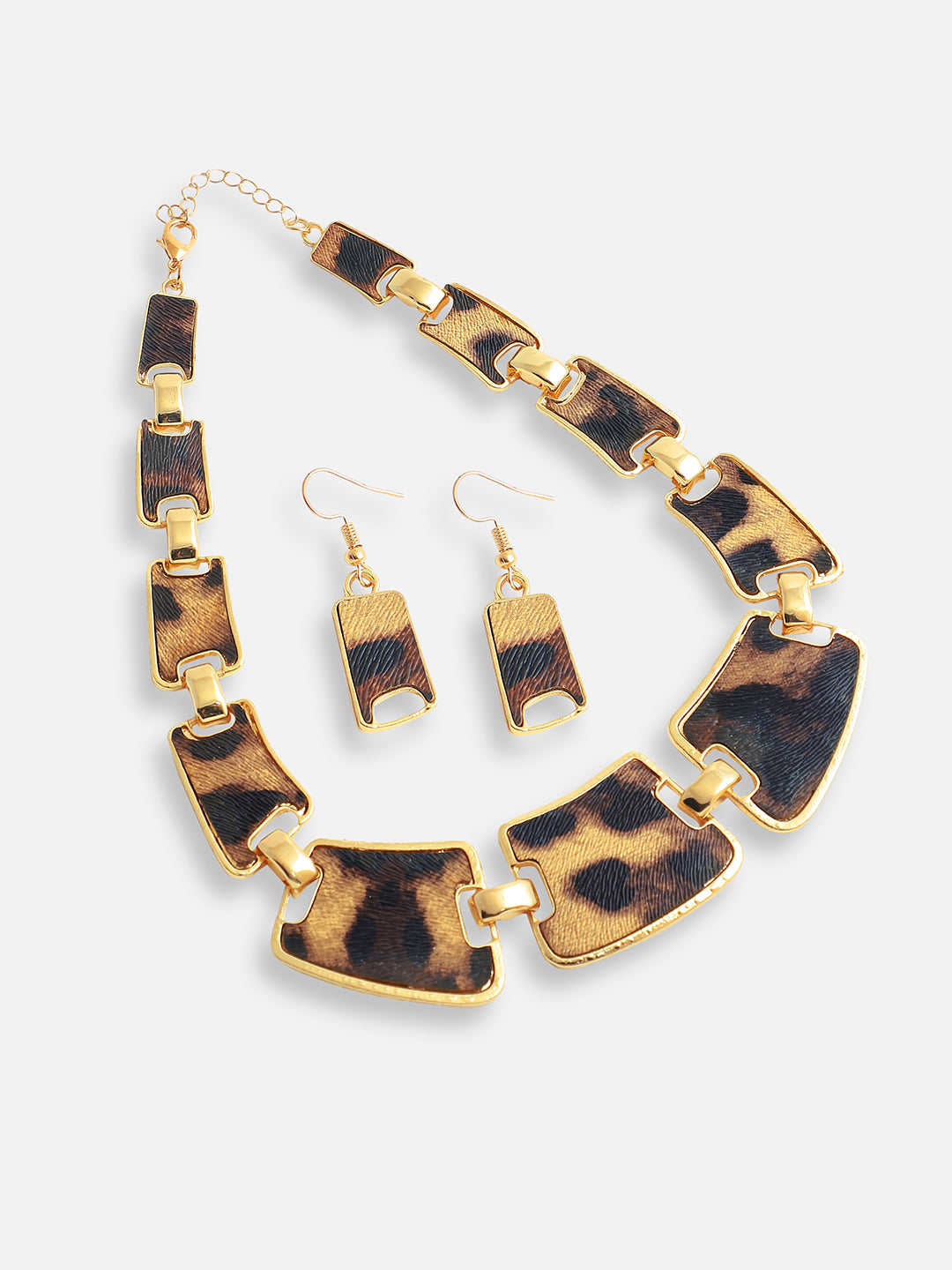 Gold Plated Designer Stone Party Necklace and Earring Set For Women