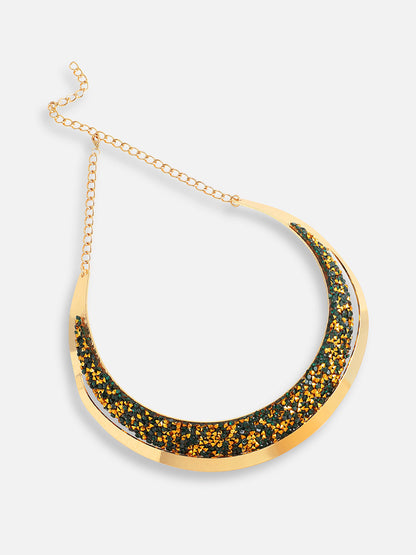 Gold Plated Designer Stone Party Necklace and Earring Set For Women