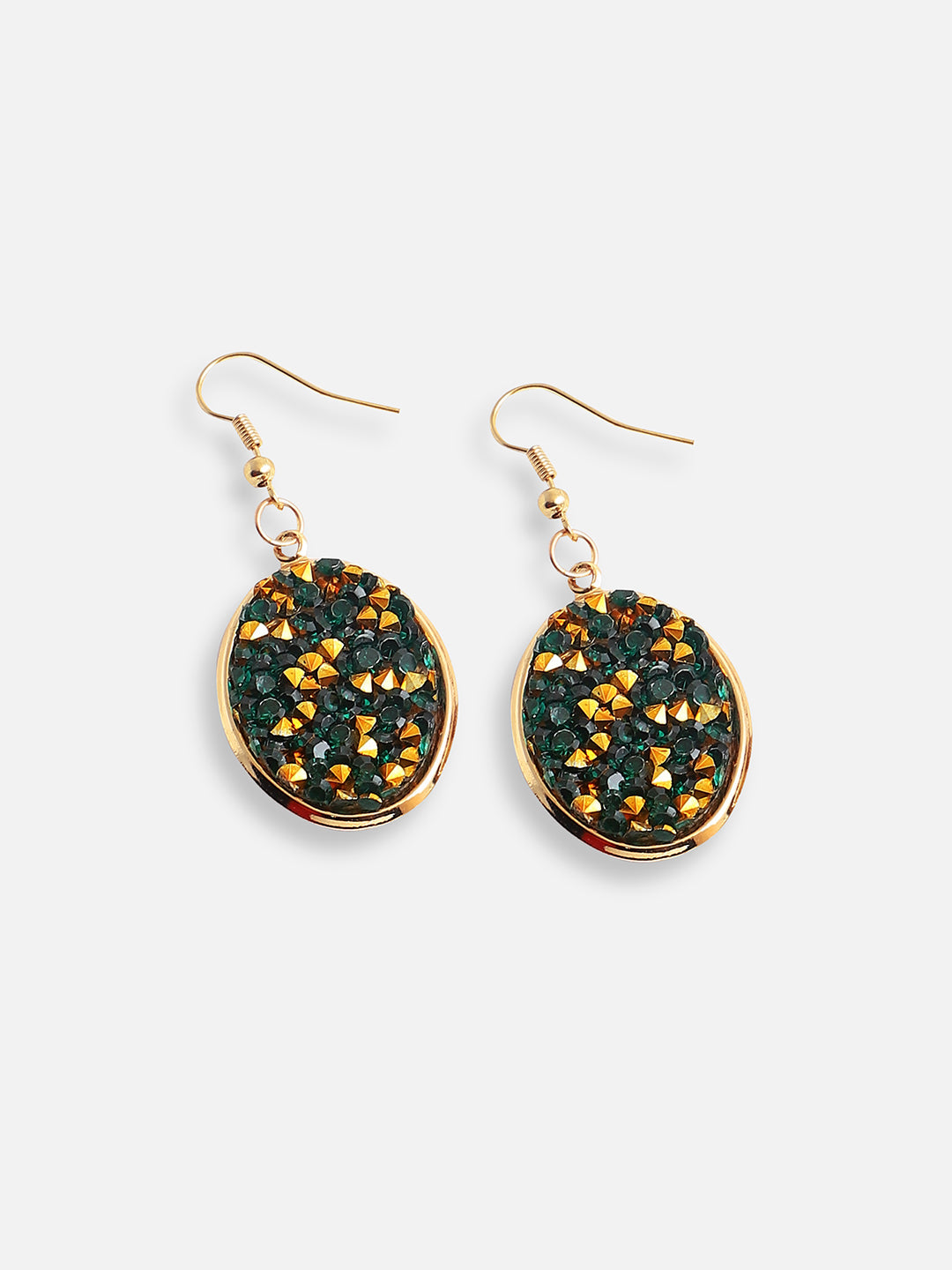 Gold Plated Designer Stone Party Necklace and Earring Set For Women