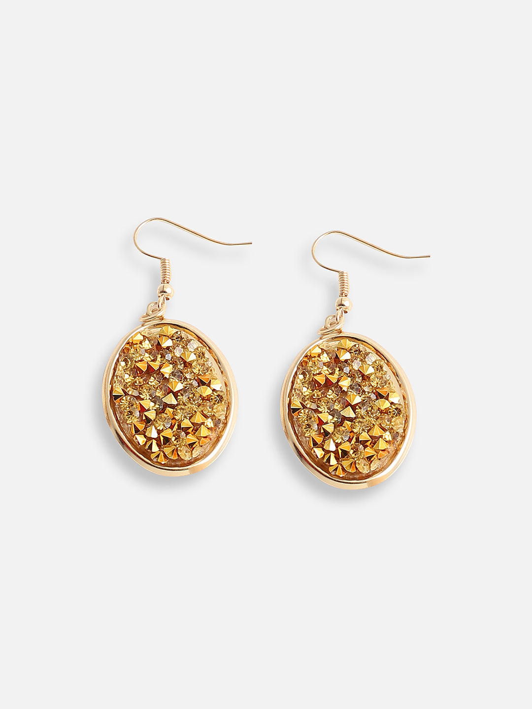 Gold Plated Designer Stone Party Necklace and Earring Set For Women