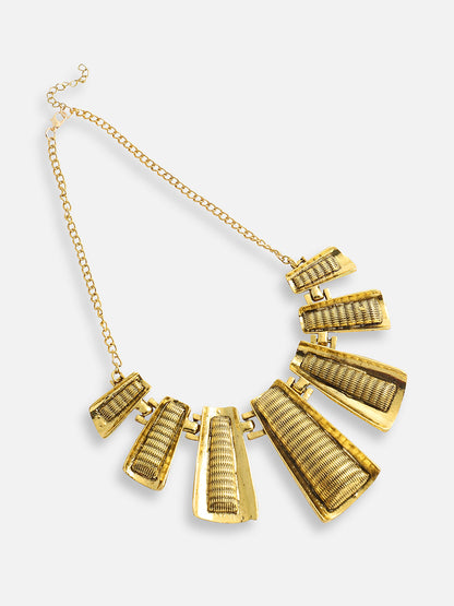 Gold Plated Designer Stone Party Necklace and Earring Set For Women