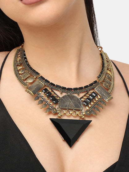 Gold Plated Designer Stone Party Necklace For Women