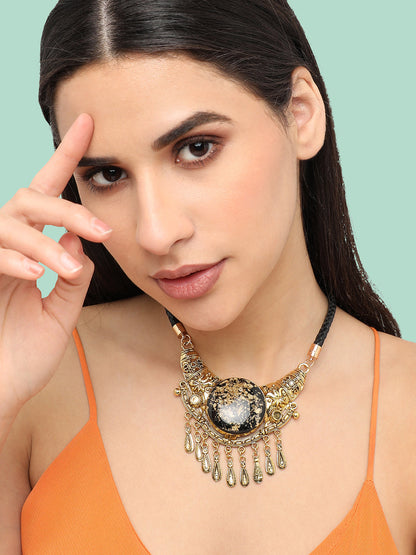 Gold Plated Designer Stone Party Necklace For Women