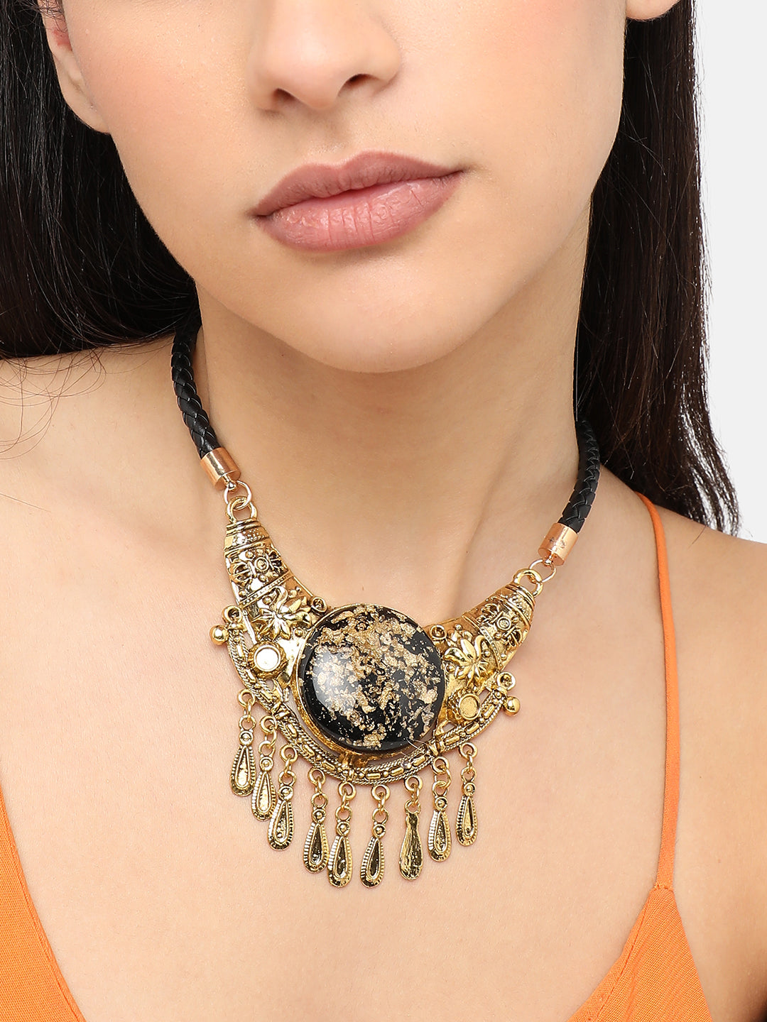 Gold Plated Designer Stone Party Necklace For Women