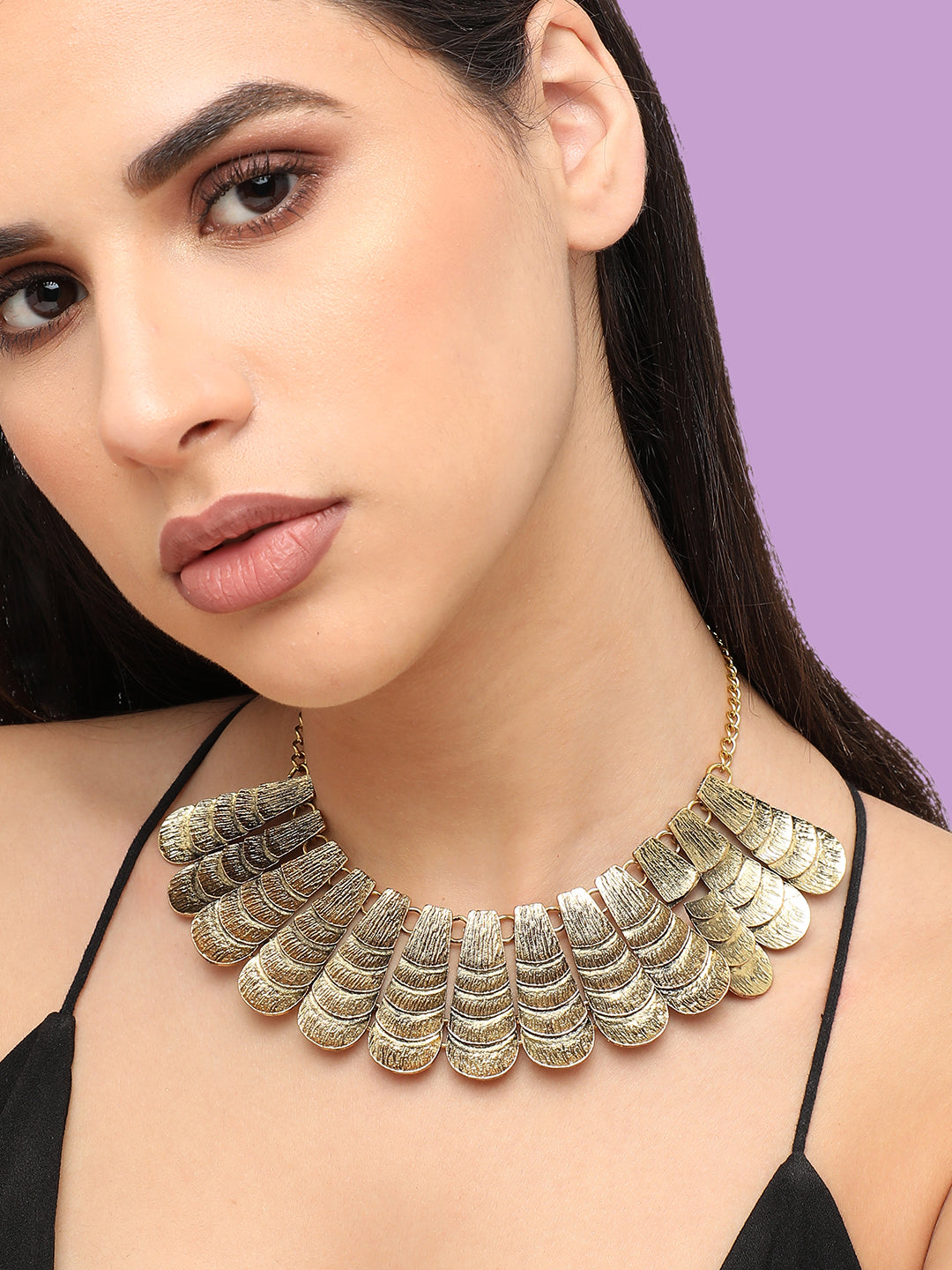 Gold Plated Designer Stone Party Necklace For Women