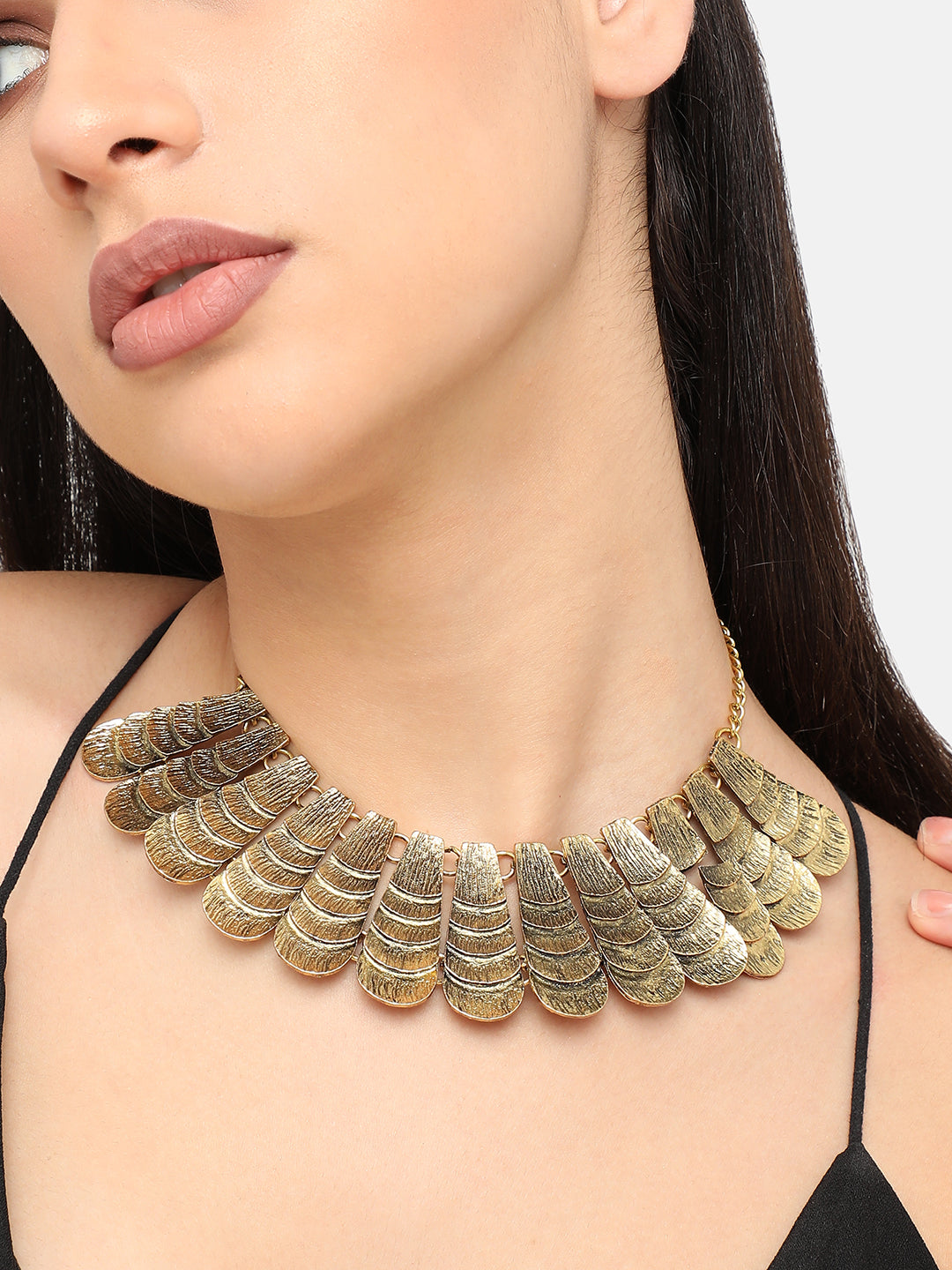 Gold Plated Designer Stone Party Necklace For Women