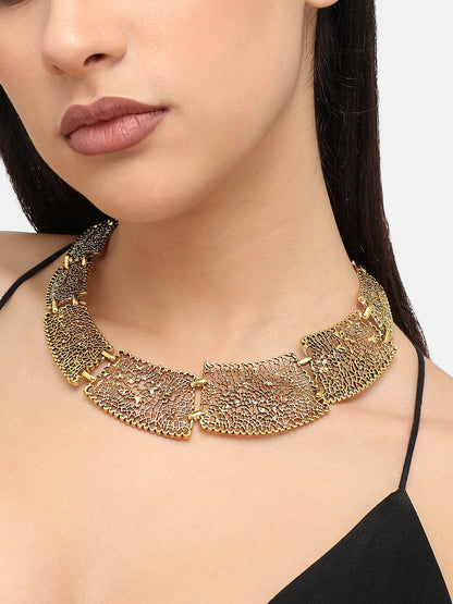 Gold Plated Designer Stone Party Necklace For Women