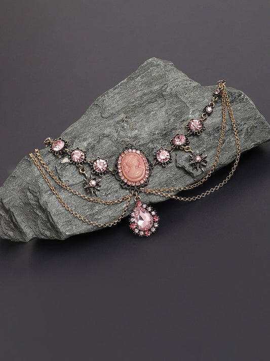 Gold Plated Designer Stone Party Necklace For Women