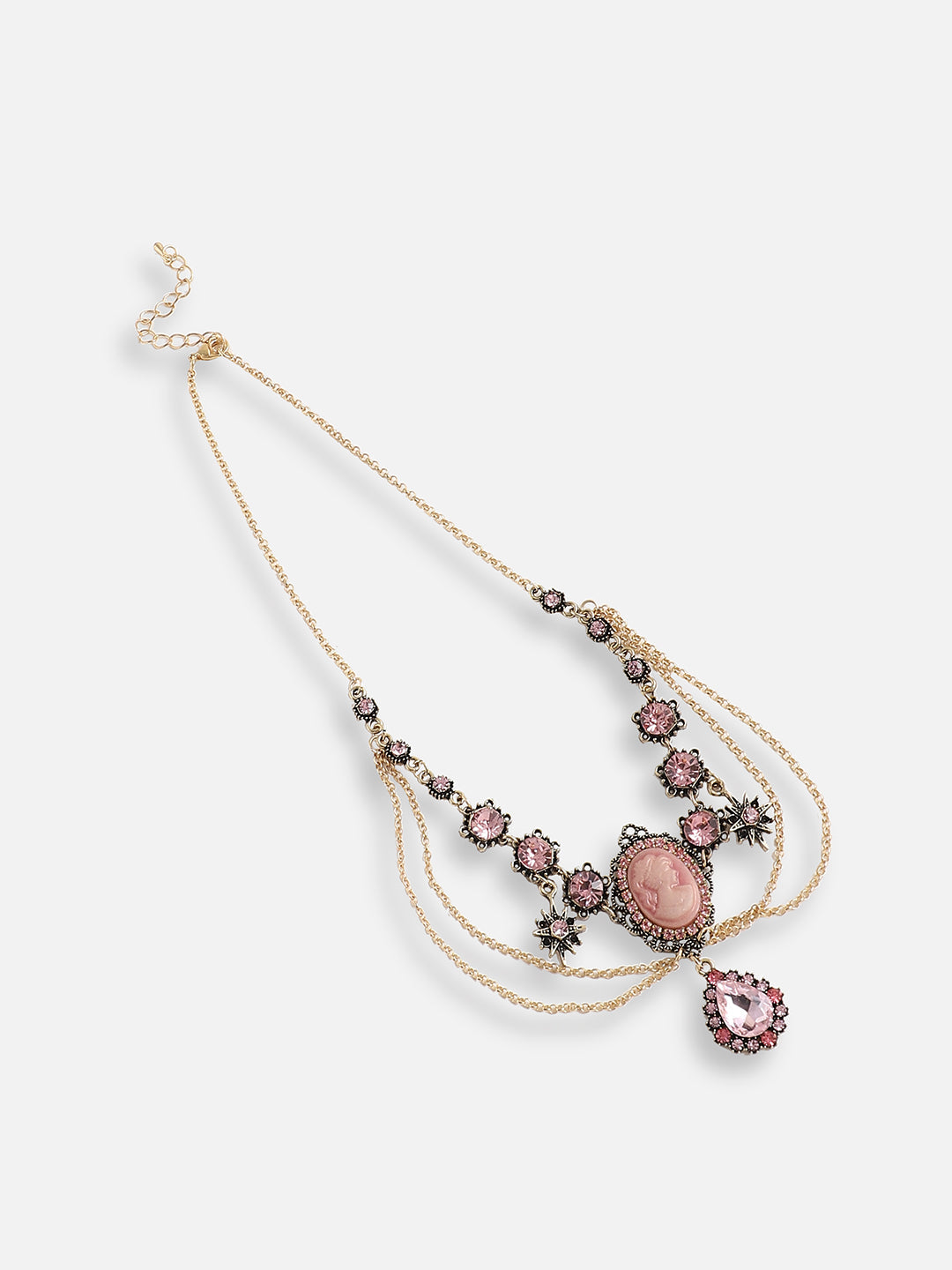 Gold Plated Designer Stone Party Necklace For Women