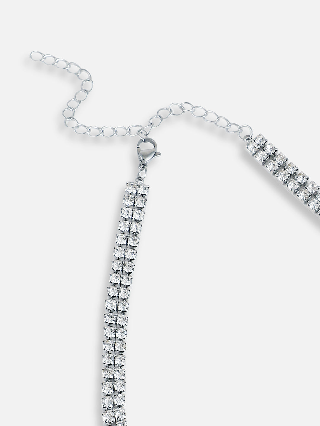 Silver Plated Designer Stone Party Necklace For Women