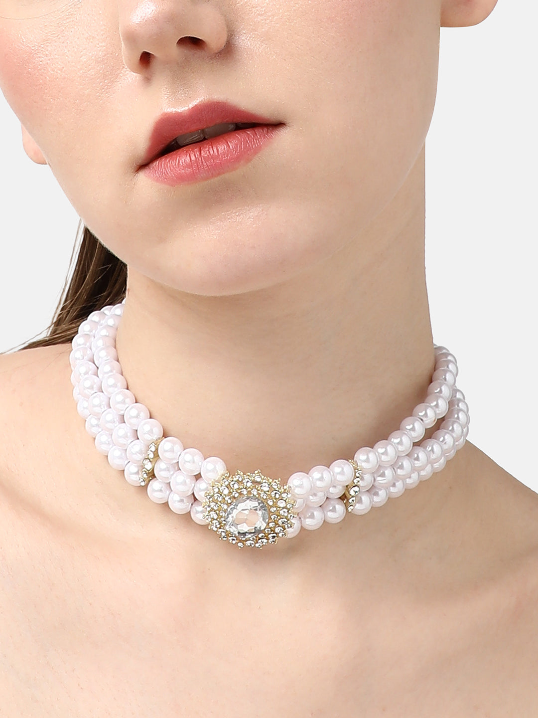GOLD PLATED PEARLS CASUAL NECKLACE FOR WOMEN