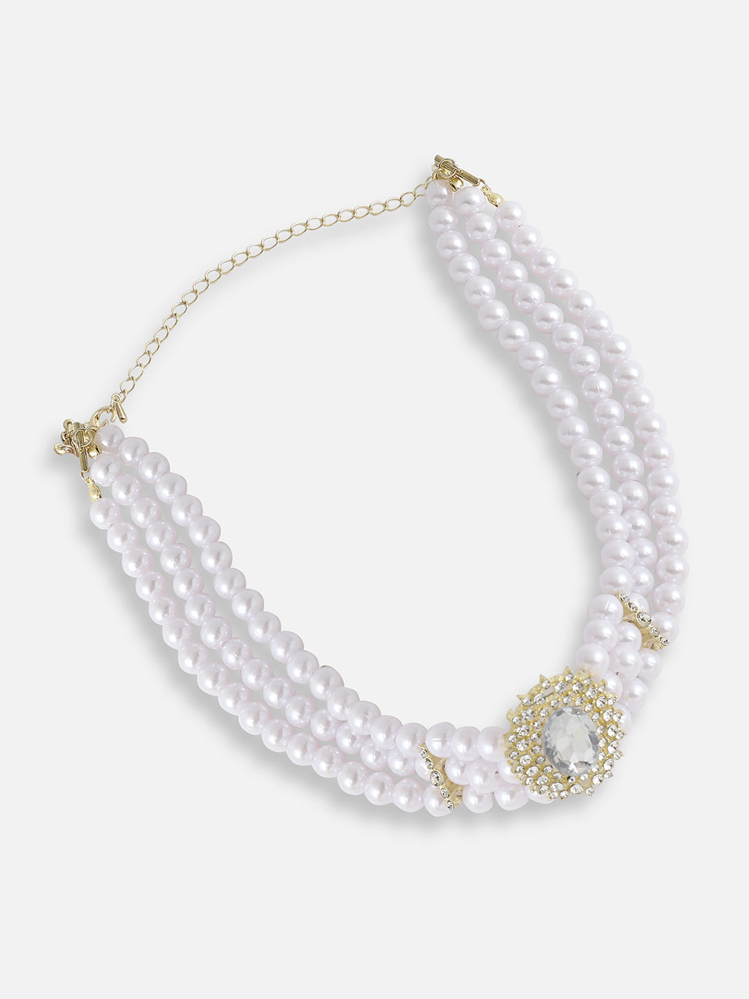 GOLD PLATED PEARLS CASUAL NECKLACE FOR WOMEN