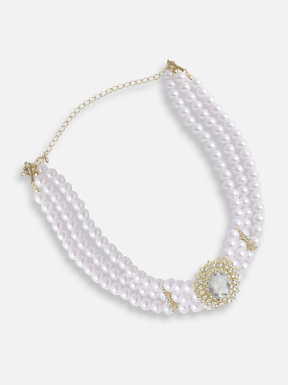 GOLD PLATED PEARLS CASUAL NECKLACE FOR WOMEN