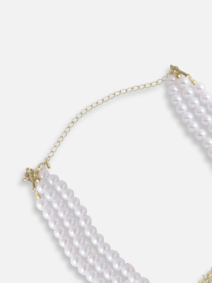 GOLD PLATED PEARLS CASUAL NECKLACE FOR WOMEN