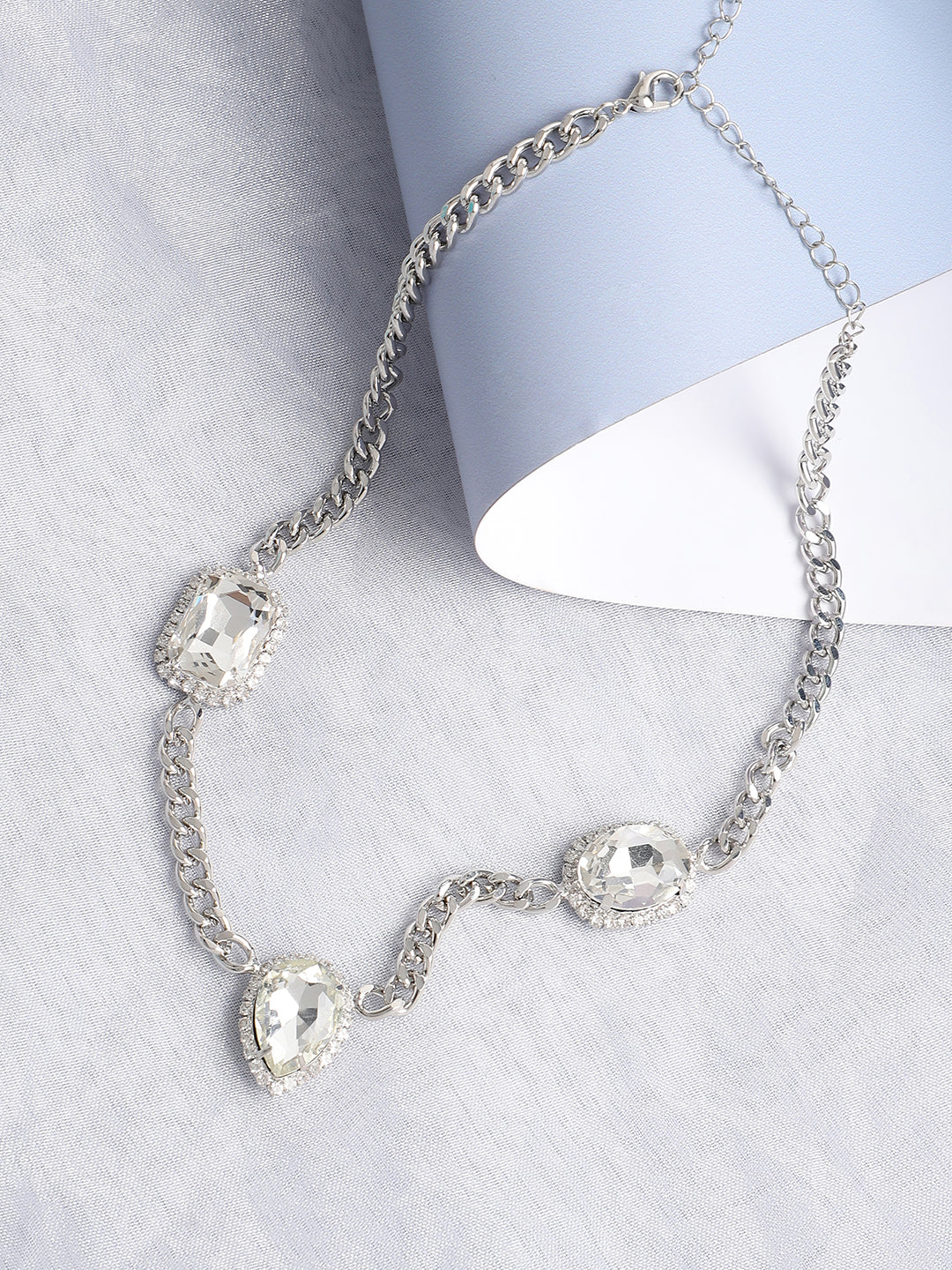 Silver Plated Designer Stone Casual Necklace For Women