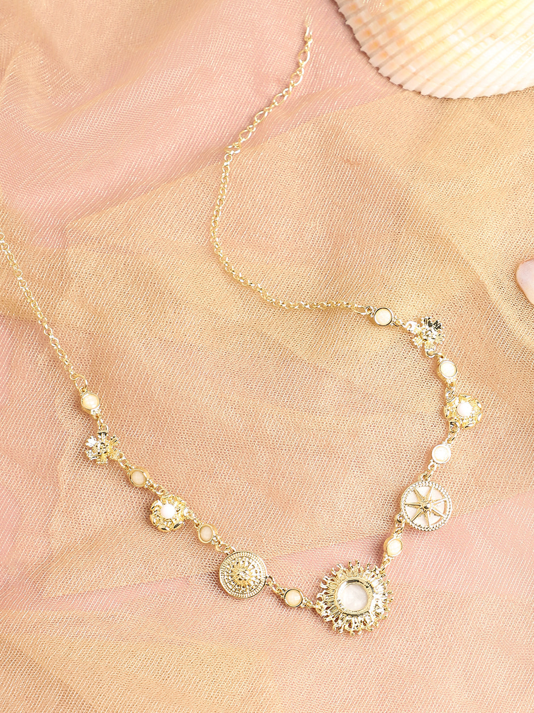 Gold Plated Designer Stone Party Necklace For Women