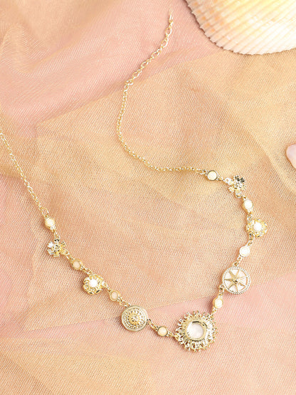 Gold Plated Designer Stone Party Necklace For Women