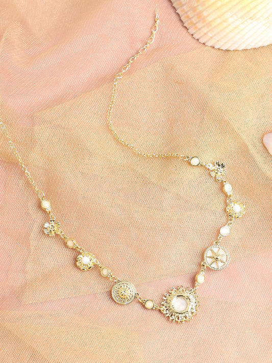 Gold Plated Designer Stone Party Necklace For Women