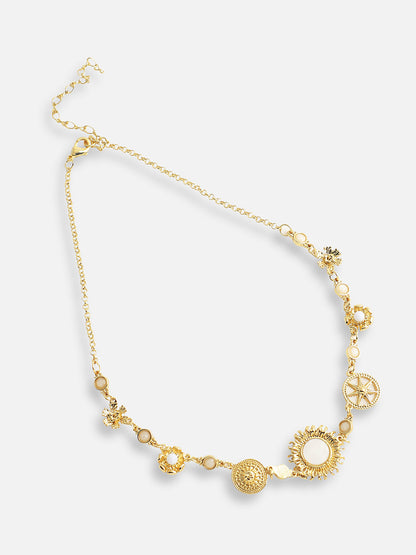 Gold Plated Designer Stone Party Necklace For Women