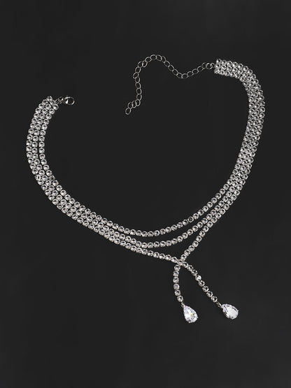 Silver Plated Designer Stone Casual Necklace For Women