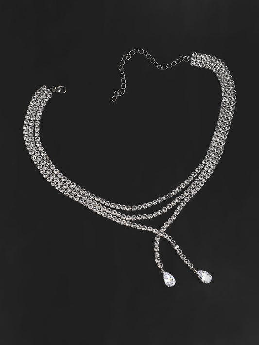 Silver Plated Designer Stone Casual Necklace For Women