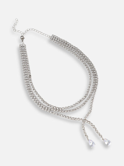 Silver Plated Designer Stone Casual Necklace For Women
