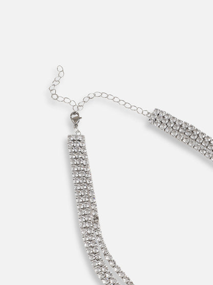 Silver Plated Designer Stone Casual Necklace For Women