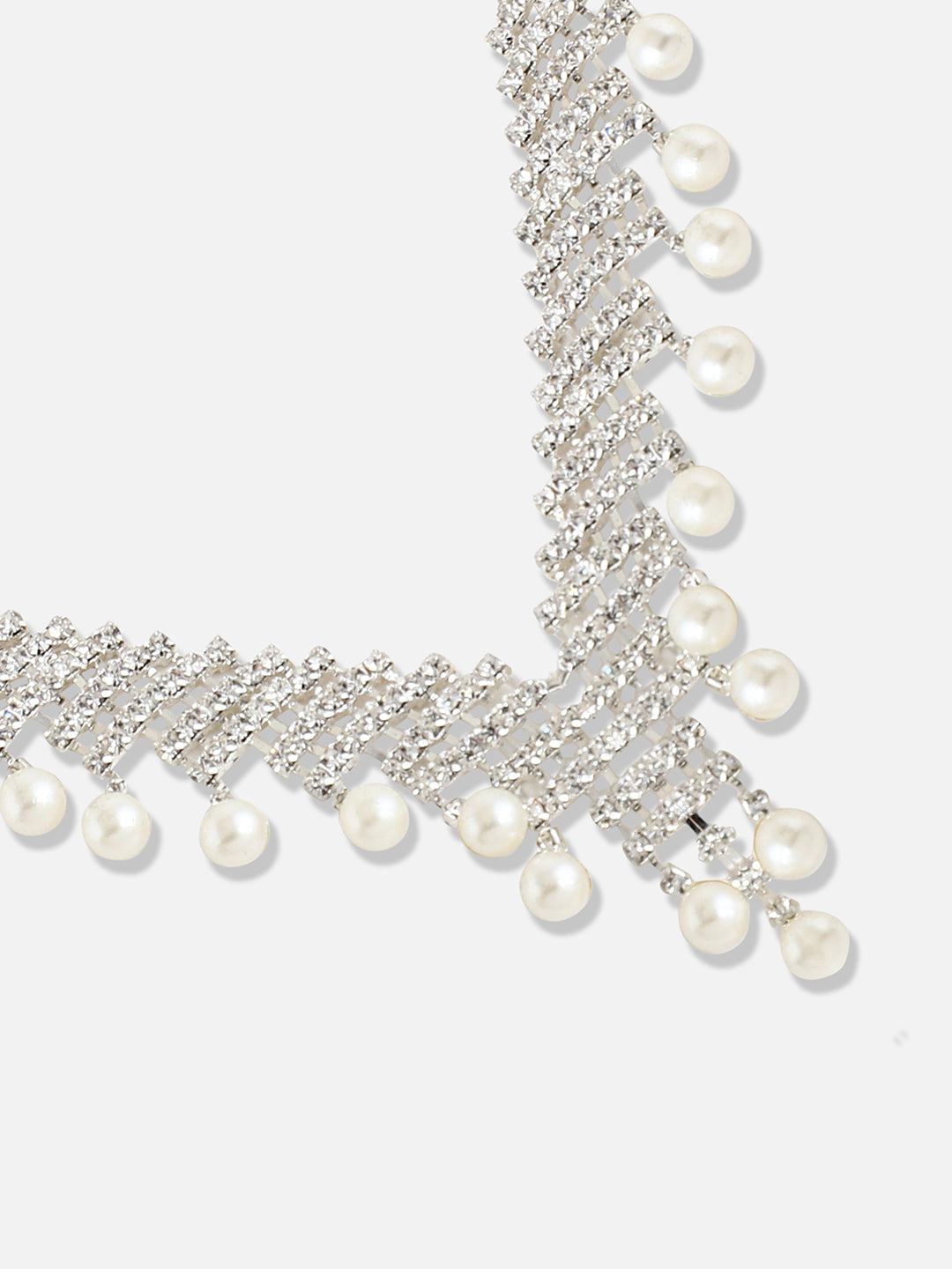 Silver Plated Designer Stone Party Necklace and Earring Set
