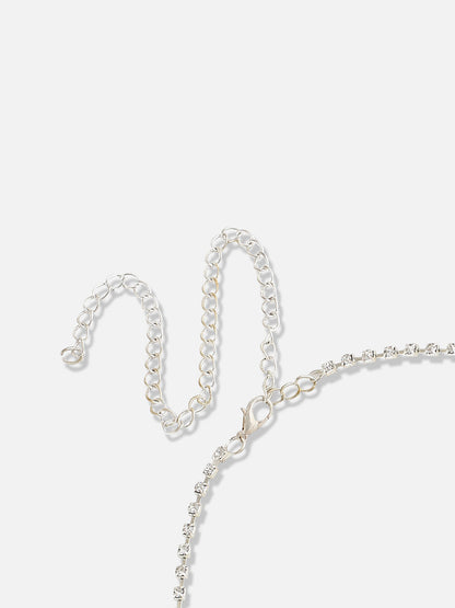 Silver Plated Designer Stone Party Necklace and Earring Set