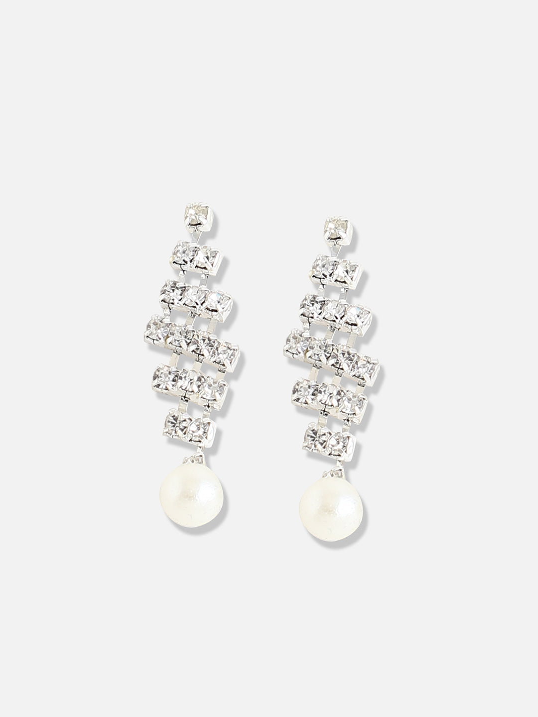 Silver Plated Designer Stone Party Necklace and Earring Set