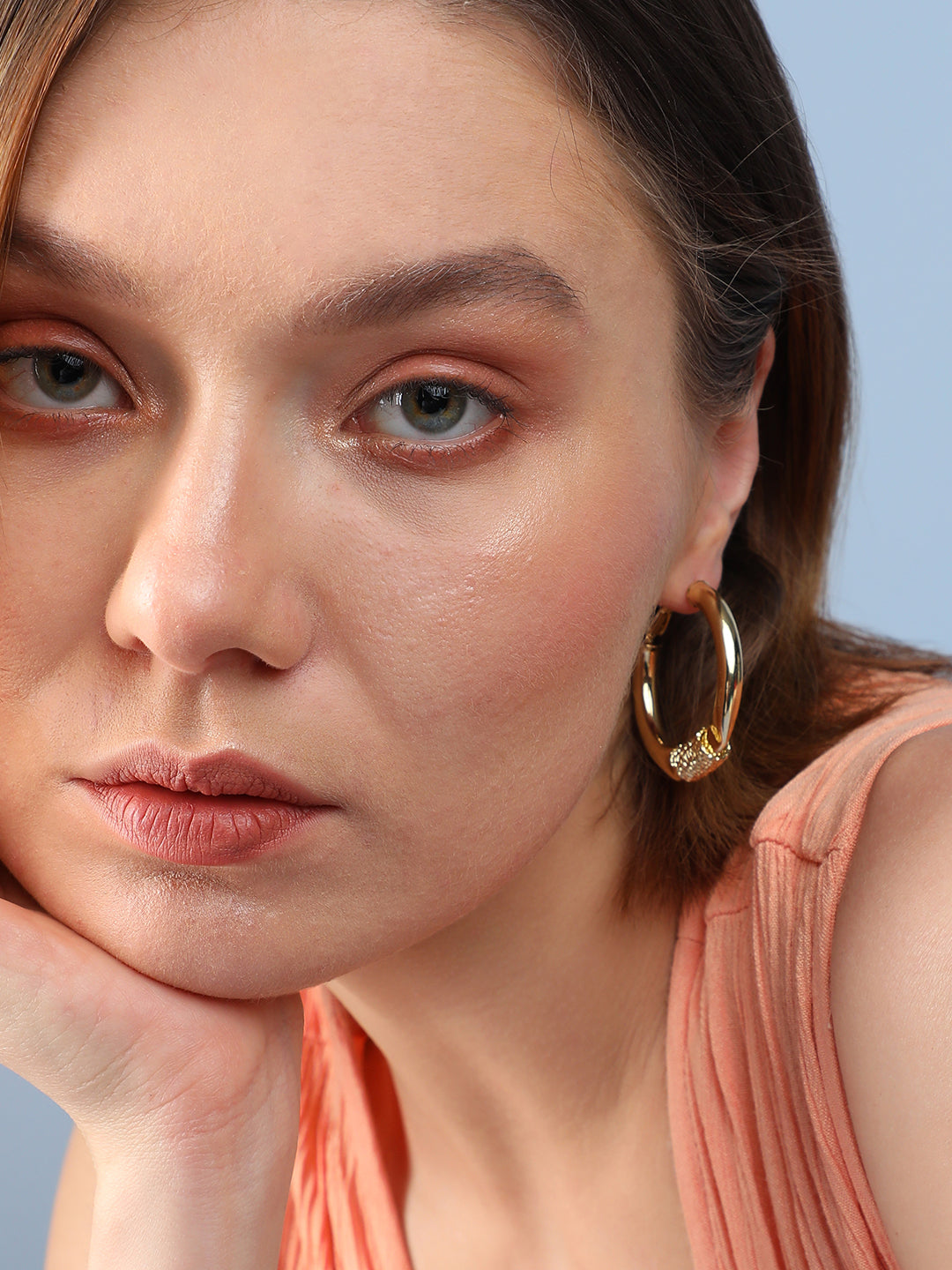 Pack Of Gold-Plated Hoop Earrings & Statement Necklace