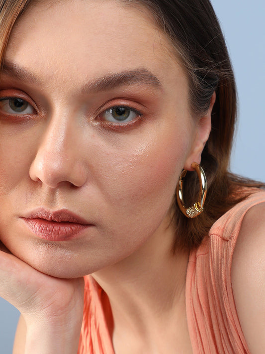 Pack Of Gold-Plated Hoop Earrings & Statement Necklace
